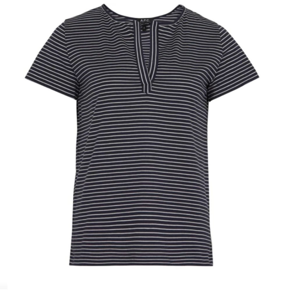 A.P.C. Navy White Stripped sailor t-shirt
